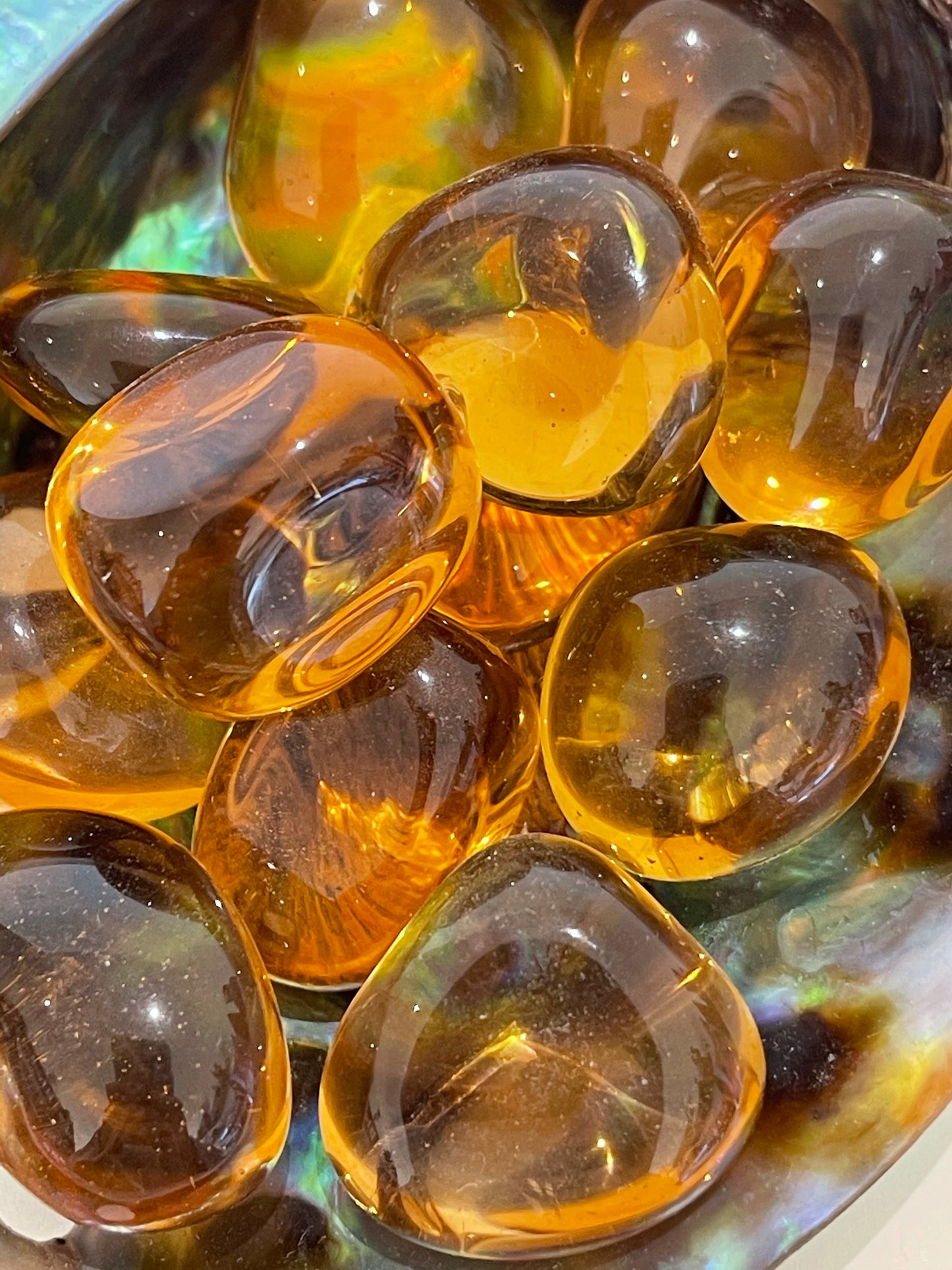 Tumbled Amber Obsidian