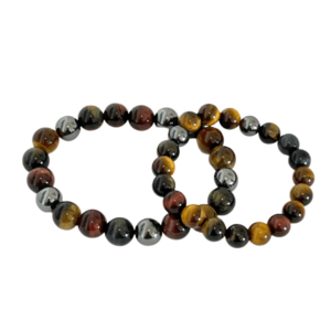 Mixed Tigers Eye & Hematite Bracelet